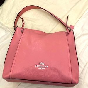 Coach Pale Pink Shoulder Bag Pebbled Leather